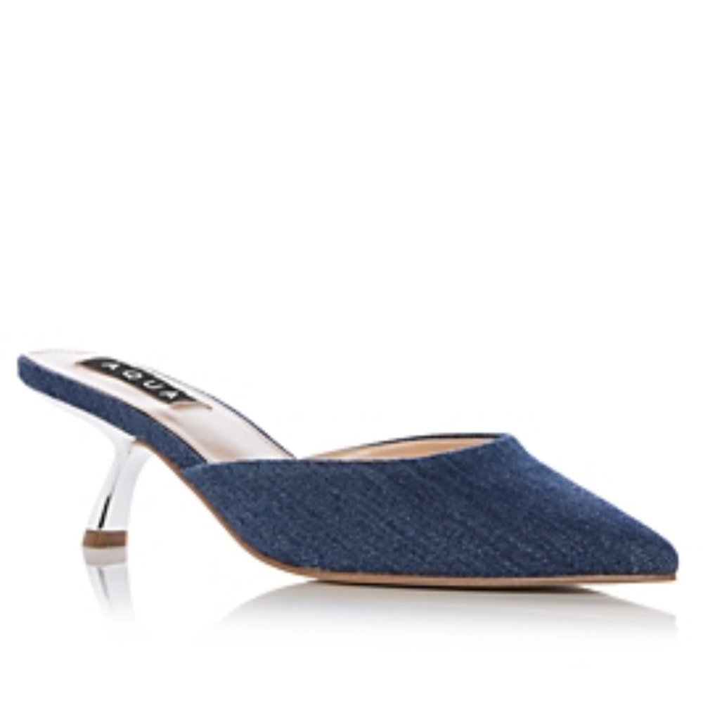 Aqua denim heel